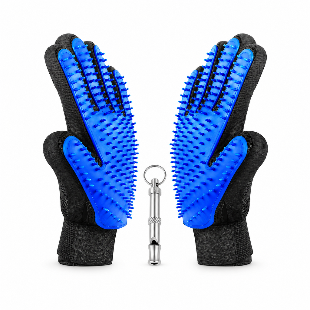 LumaLint Dual-Hand Grooming Gloves for Dogs & Cats