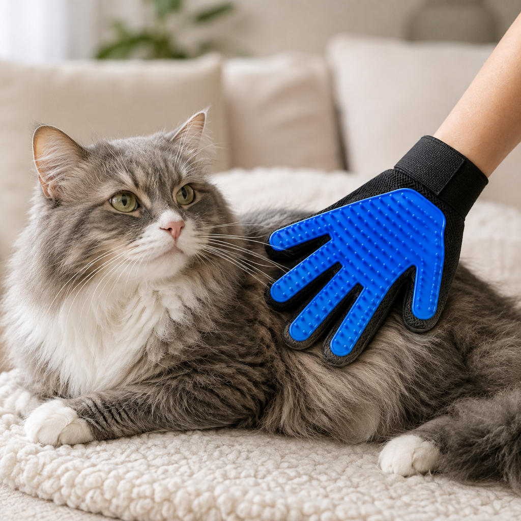 LumaLint Dual-Hand Grooming Gloves for Dogs & Cats