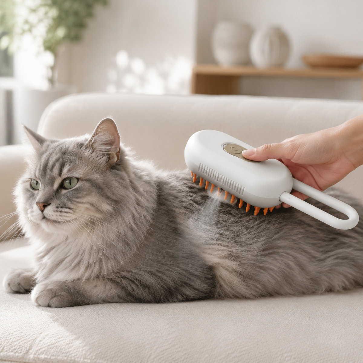 LumaLint 3-in-1 Electric Mist Grooming Brush for Dogs & Cats