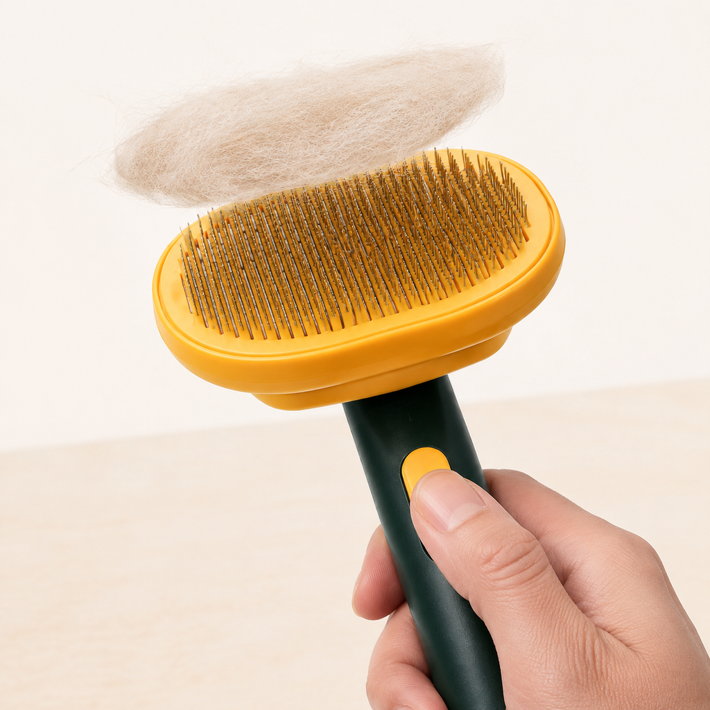 LumaLint Self-Cleaning Slicker Brush for Dogs & Cats