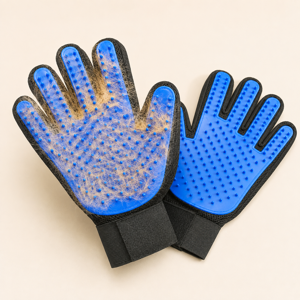 LumaLint Dual-Hand Grooming Gloves for Dogs & Cats
